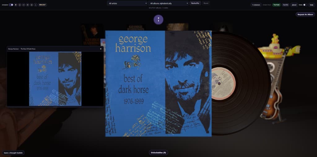 Pulling an album into focus with streaming playback still inside the room Pulling an album into focus with streaming playback still inside the room