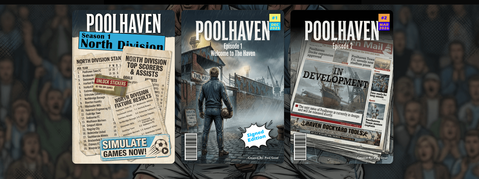 Introducing Poolhaven: A 1970s Football World You Can Read, Play, and Collect | Funatic Games Introducing Poolhaven: A 1970s Football World You Can Read, Play, and Collect — image 1
