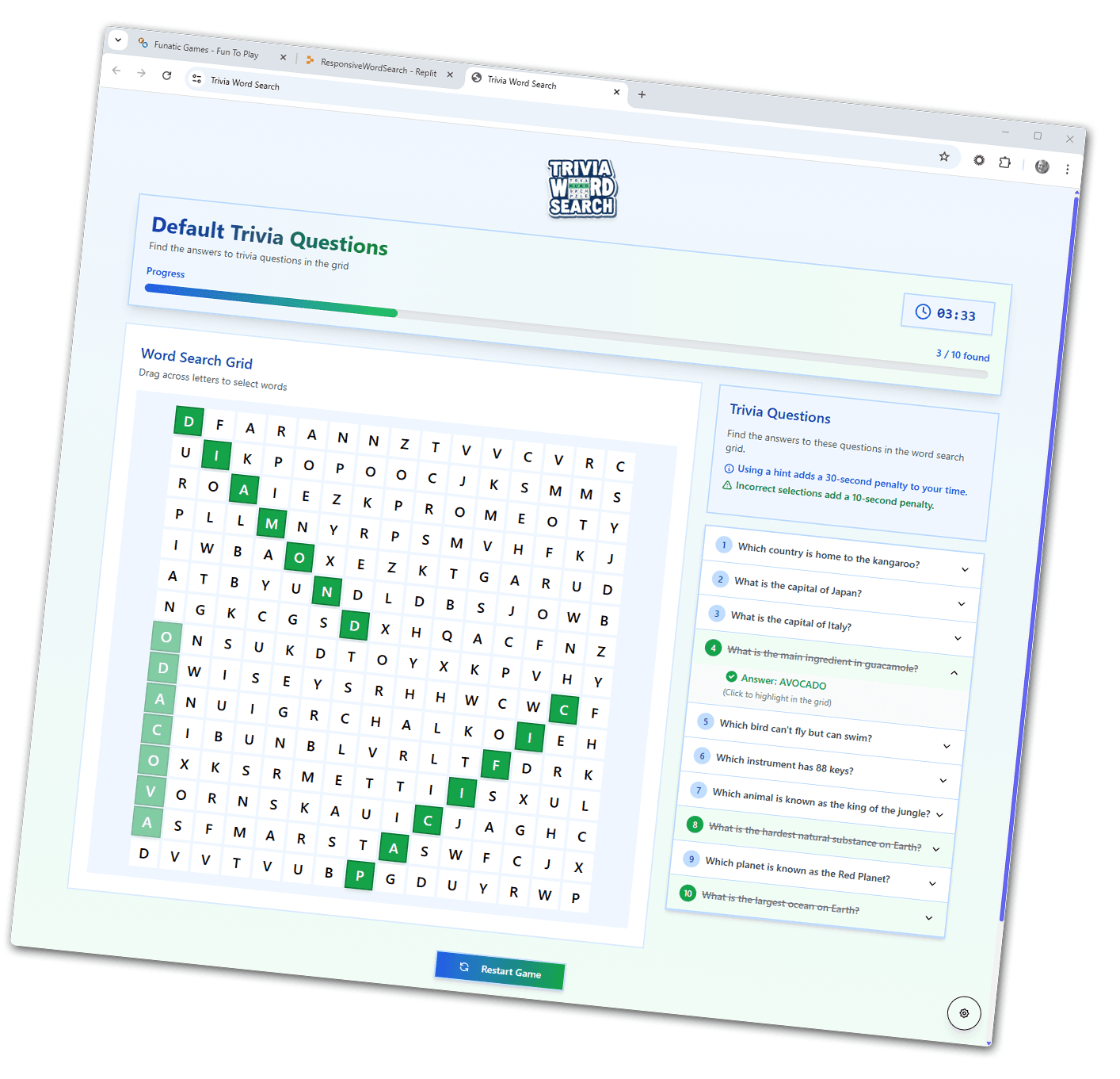 Trivia Word Search: A Fresh Daily Challenge | Funatic Games Trivia Word Search: A Fresh Daily Challenge — article image 1 of 2 related to Trivia Word Search by Funatic Games