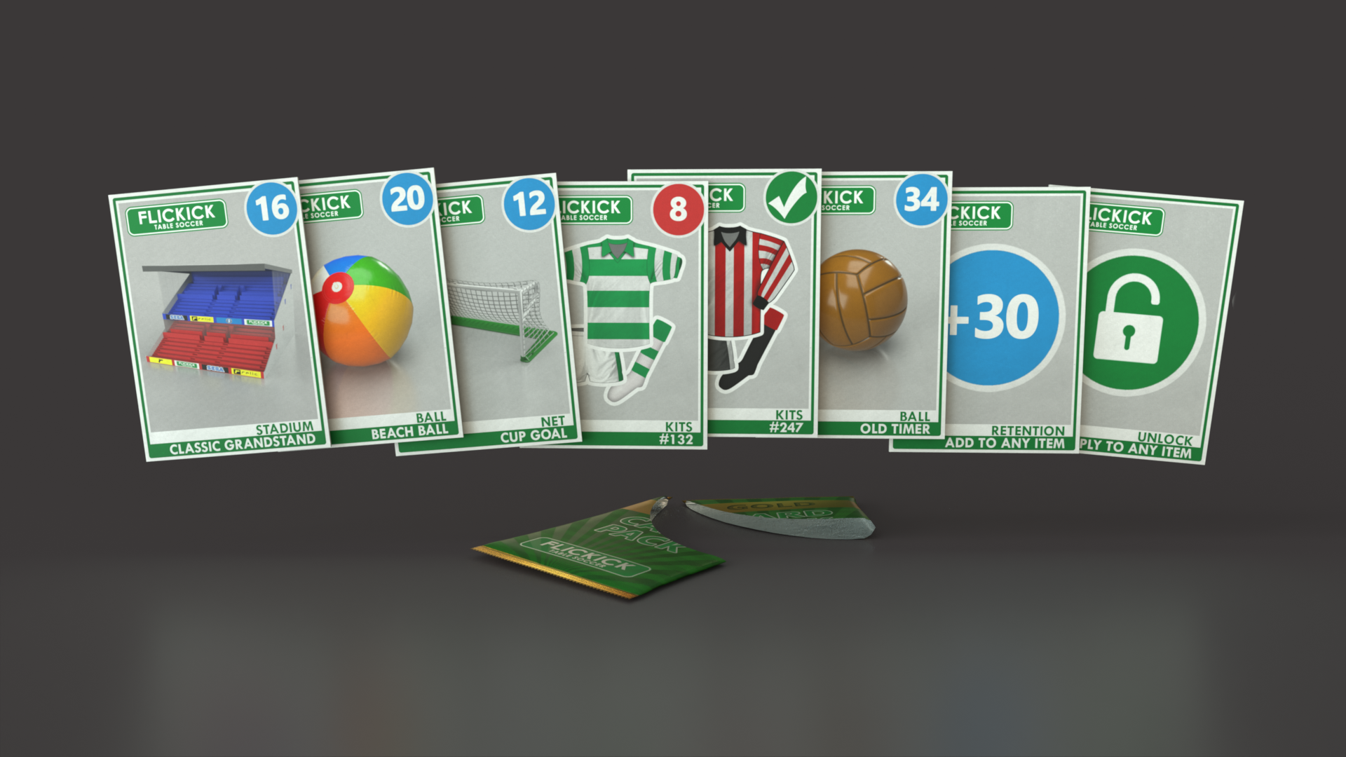 Explore how FlicKick Table Soccer by Funatic Games integrates cosmetic customization—skins, stadiums, accessories—without affecting gameplay. Discover the card pack system and unlockables designed by Paul Goad to enhance player expression and engagement